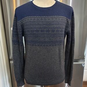 Men's Blue and Gray Sweater